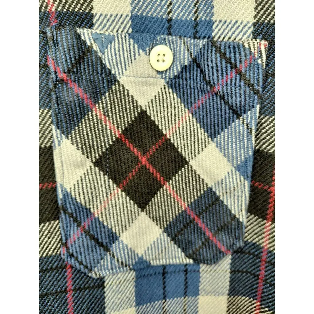 The North Face Valley Twill Flannel Shacket Mens S/M Blue Plaid Heavy Cabincore